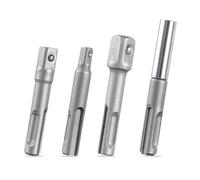4Pcs 1/4 3/8 1 / 2 "Socket Adapter Drill Bit Set Nut Driver Power Extension Hex Shank Adapter Drill Wrench Sleeve Drill Bit Set