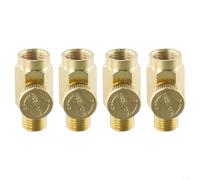 4PCS 1/4 NPT Inline Regulator Solid Brass Air Valve | Solid brass construction, resistant, 1/4 NPT male and female threads, precise pressure control