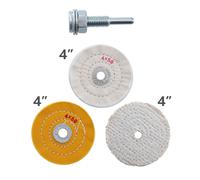 4pcs 10.2cm Ruota Lucidatrice Cotone Pelucchi for Bench Smerigliatrice Elettrico