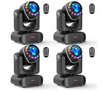 4PCS 100W Teste Mobili LED Beam con Telecomando 10 GOBOS 8 Colori 18 prismi Luci da festa ad effetto fascio ad alta luminosità adatte per Disco Club Performance Bar Illuminazione