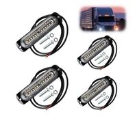4pcs 12-24V Ultra Sottile Lampeggiante, indicatori di direzione a LED con 22 modalità di lampeggio, lampeggiante anteriore arancione 12V, 12W per luce, luce di emergenza per camion
