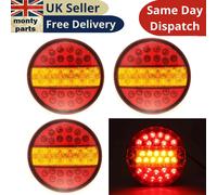 4pcs 12V LED Coda Lampada Posteriore Rotondo Hamburger Luci Camper Roulotte UK