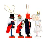 4Pcs 13 Cm Principessa Schiaccianoci Soldato Ornamento di Natale Rivestimento Impermeabile In Legno Decorazione Del Partito Accessori Guardia Soldati Festival Case Decors