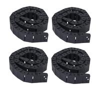 4pcs 18mm x 37mm Black Flexible Semi Enclosed Cable Drag Chain 1M 39.4 inch