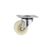 4Pcs 2,5 pollici Fat Caster Altezza 80mm Volante piatto Nylon senza cuscinetti Resistente all'usura Industriale universale