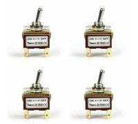 4Pcs 2 Terminal 4Pin ON-OFF 15A 250V Toggle Switch Boot DPST Industrial Grade T9
