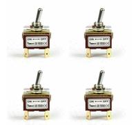 4Pcs 2 Terminal 4Pin ON-OFF 15A 250V Toggle Switch Boot DPST Industrial Grade Y