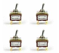 4Pcs 2 Terminal 4Pin ON-OFF 15A 250V Toggle Switch Boot DPST Industrial Grade Y