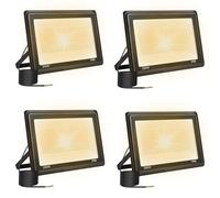 4PCS 200W Faretto LED da Esterno, 20000LM 3000K Bianco Caldo Faretti