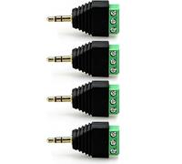 4pcs 3.5mm Balun Maschio a Vite Terminali Femmina Adattatore Facile da Usare per Microfoni & Auricolari Senza Saldare Casa Sistemi Audio Connettore