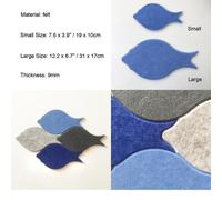 4PCS 3D Adesivo da Parete Pesce Forma Feltro Bacheca Pin Lavagnetta Casa Ufficio