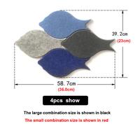 4PCS 3D Adesivo da Parete Pesce Forma Feltro Bacheca Pin Lavagnetta Casa Ufficio