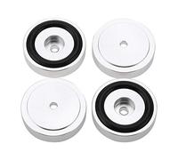 4Pcs 40 * 10mm Piedini per Amplificatore antivibrazione, Lega di Alluminio Universale Spikes Pads Base Pad Anodizing Isolation Sand Blasting Amplifier Pads Feet. (Nero/Oro/Argento)(银色)