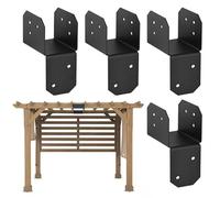 4PCS 4x4 Post Brackets Joist Connector Beam Tie Sleeves for Use | Resistant Metal Design System, Secure Post Mount Structure Feature, Stable Frame Reinforcement Function, Backyard Pergola