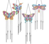 4Pcs 5D Diamond Art Wind Chimes Double Sided Kit Ciondolo Mosaico FAI DA TE Con Tubi Melodici In Alluminio Per Il Giardino Patio Home Decor
