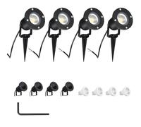 4PCS 5W Faretto da Giardino GU10 Proiettore LED Spot con Picchetto Esterno IP65
