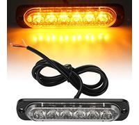 4Pcs 6 LED Luci Stroboscopiche Ambra per Auto Flash Strobe Spia Luminosa di Emergenza Barra Luminosa Lampeggiante(Giallo)