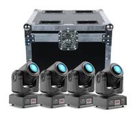 4PCS 60W Lyre LED con Flight case Luce da palcoscenico 8 Gobos 8 Colori Luci DJ a testa rotante Beam Moving Head per Festa, DJ, Bar, Club Natale