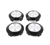 4pcs 64mm Dia 4 Clips Car Wheel Tyre Center Hub Caps Covers Black Silver Tone