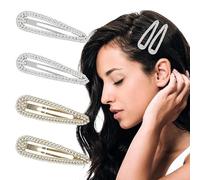 4PCS Accessori Capelli Donna Fermagli per Capelli con Strass Fermagli Capelli Crystal Donna Fermagli Capelli Eleganti Mollette （argento、oro）