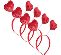 4pcs Accessori per capelli a fascia per capelli per cuscinetti per donne Bande di paillettes Valentine Head Boppers Valentines Day Head Boppers Heart Costume Hairband Miss European e American Apparel