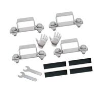 4pcs Acciadi In Metallo Fibbie Quadrate Fibbie Quadrate A Destra Connettore A Forma U Facile Da Installare Fissaggio Del Tubo Sicuro Per Tubi Quadrati