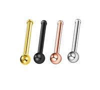 4Pcs Acciaio Chirurgico Titanio Anodizzato A Forma di L Naso Stud Dritto Piercing Naso Osso Anelli Monili per Il Corpo e Piercing 20g Attractive Design