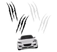 4Pcs Adesivo per Auto Graffi Artigli Adesivi per Auto Mostro Graffio Adesivi Auto a Forma di Graffi Tuning per Valigia Automobili Moto (2Bianco+2Nero)