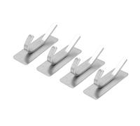 4pcs Adhesive Hooks Hole Free Wall Hangers Coat Hat Stainless Steel Hooks Bathroom Adhesive Hangers Silver