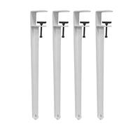 4Pcs Adjustable Metal Table Legs, F-Shaped Dining Supports, Heavy-Duty Iron Workbench Feet, Replacement DIY Bar Height Foot, Furniture Cabinet (40cm(16in),White)
