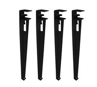 4Pcs Adjustable Metal Table Legs, F-Shaped Dining Supports, Heavy-Duty Iron Workbench Feet, Replacement DIY Bar Height Foot, Furniture Cabinet (76cm(30in),Black)