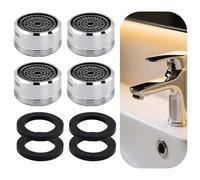 4PCS Aeratore Rubinetto M24 per Cucina e Bagno con Flusso 5L/min, Rompigetto Risparmio Idrico Anticalcare, Filtro Acqua in Ottone Cromato, Facile da Installare, Compatibile con Rubinetti Standard
