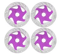 4PCS Aluminum Alloy RC Brake Disc Metal Hex Adapter, Universal 1/10 Remote Control Car Brake Disc with CNC Precision Fit, Anodized Anti - Rust Surface for RC Sports Car SUV (Viola)