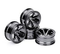 4pcs Aluminum Alloy Wheel Hub for 1/10 Flat Running Drift RC Car, Lightweight Anodized RC Wheel Hub with 52mm Diameter, Compact Design for Easy Assembly and Replacement (Nera)