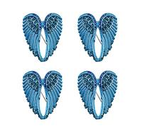 4PCS Angelo Ala Pin Spilla Strass Bling Elegante Decorazione Spilla Distintivi Ciondoli Gioielli Accessorio per Maglione Cappotto Sciarpa Zaini Blu, 38x30mm, Senza pietra