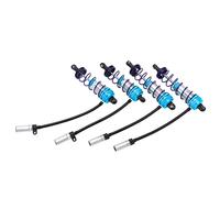 4pcs Assorbitore di ammortizzatore da 92 mm anteriore 105 mm Sospensione smorzabile regolabile dell'olio posteriore per auto RC 1/10 (Blu)