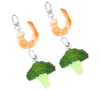 4Pcs Assorted Color PVC Food Keychain Pendant Durable Backpack Ornament