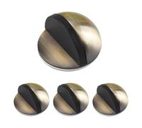 4pcs Autoadesivo Fermaporta Da Pavimento, Montato Mezza Luna Fermaporta, Lucido Ovale Ferma Porta Da Pavimento Con Colla Wall ProtectorPer Uso Domestico E Ufficio (Bronzo)