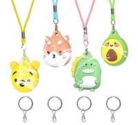 4pcs Bambini Cartoon Collana Case per Apple AirTag, Custodia in Silicone Confortevole e Regolabile Nascosto, Collare AirTag Adatto ai Bambini per Plotter GPS Apple AirTag Style D