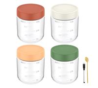4pcs Barattoli di Vetro da Notte Avena Contenitore Latte Macedonia Cibo Flacone