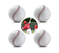 4PCS Baseball Game Balls for Beginners, Youth Softball, PVC Rubber Inner, White