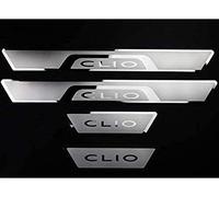 4Pcs Battitacco in Acciaio Inox, Esterno Soglia Porta Batticalcagno Anti-Graffio Door Sill Kick Plates Trims Protector Accessori per Renault Clio IV Clio 4 2015 2016 2017 2018 2019