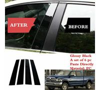 4PCS Black Pillar Posts Door Window Trim Cover Kit for Dodge Ram 2009-2018