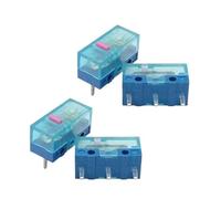 4Pcs Blue Transparent Mouse Switch Button Pink Red Yellow Blue Green Dot Button Switch 3Pin 0.74N(70 million clicks)