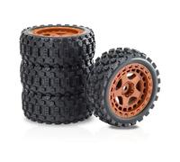 4pcs Bordo Ruota in plastica da 69 mm con Pneumatici in Gomma Universale per 1 18 2s Veicoli compatibili con Grom su Modelli di Corse su Strada Come TT02 XV01 94123 e Auto RC Simili(Brown)