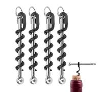 4pcs cameriere marciapiedi, bottiglia di birra in acciaio inossidabile apri barcaiolo a spirale portaboratorio portatile per vino rosso apri per il campeggio da picnic per picnic