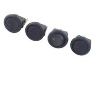 4Pcs Car 12V/220V 3 Pin 4 Color Each Cat's Eye Round Rocker Dot Boat LED Light Toggle Switch SPST (Size : 12V)