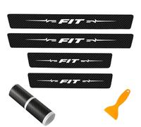4pcs Car Door Sill Protector Carbon Fiber for Hon-da Fit Welcome Pedal Strips Kick Plates Styling Accessories with Film Scraper