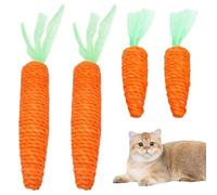 4pcs Carota Gatto Giocattoli, Giocattoli per Gatti, Giochi Gatto, Per la Dentizione e l'affilatura Degli Artigli, Giocattoli in Corda Intrecciata, Giochi Gatti, 2 Piccole, 2 Grandi, Arancione.