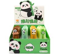 4pcs - Cartoon Panda scorrevole Eraser carino resina a forma di gomma scorrevole - Panda Push Pull gomma